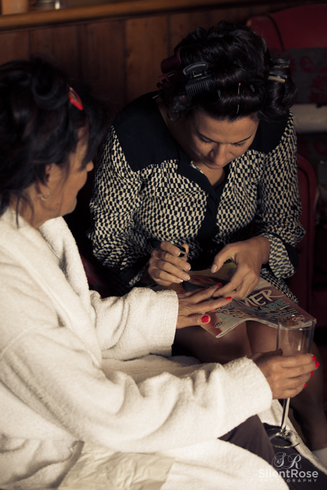 Brooke painting her mothers fingernails